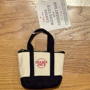 NWT Navy Blur Trader Joe's Canvas Micro Tote Bag